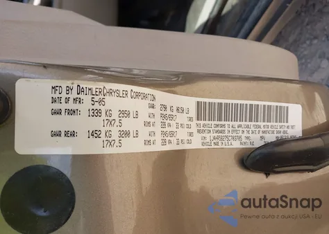 2005 Jeep Grand Cherokee Limited из США, поврежденный, VIN 1J4HR58275C703705